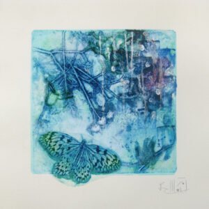 絵画 のおすすめ作品・人気作家 植物 自然 花 昆虫 蝶 エコ 幻想的 生物 美しい 青 風景 雨が銀色に輝き インテリア絵画 アート