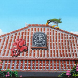 手描きイラスト のおすすめ作品・人気作家 シーサ ヤンバルクイナ 夏 沖縄 鬼瓦 沖縄出張・オニガワラ インテリア絵画 アート