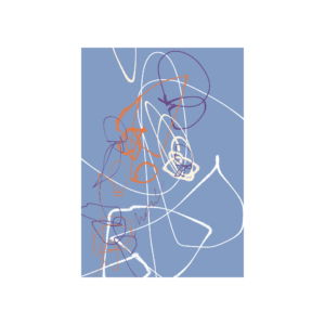 絵画 のおすすめ作品・人気作家 デジタル 抽象画 オレンジ グレー シンプル 灰色 絵画 線 青 Untitled-4 インテリア絵画 アート