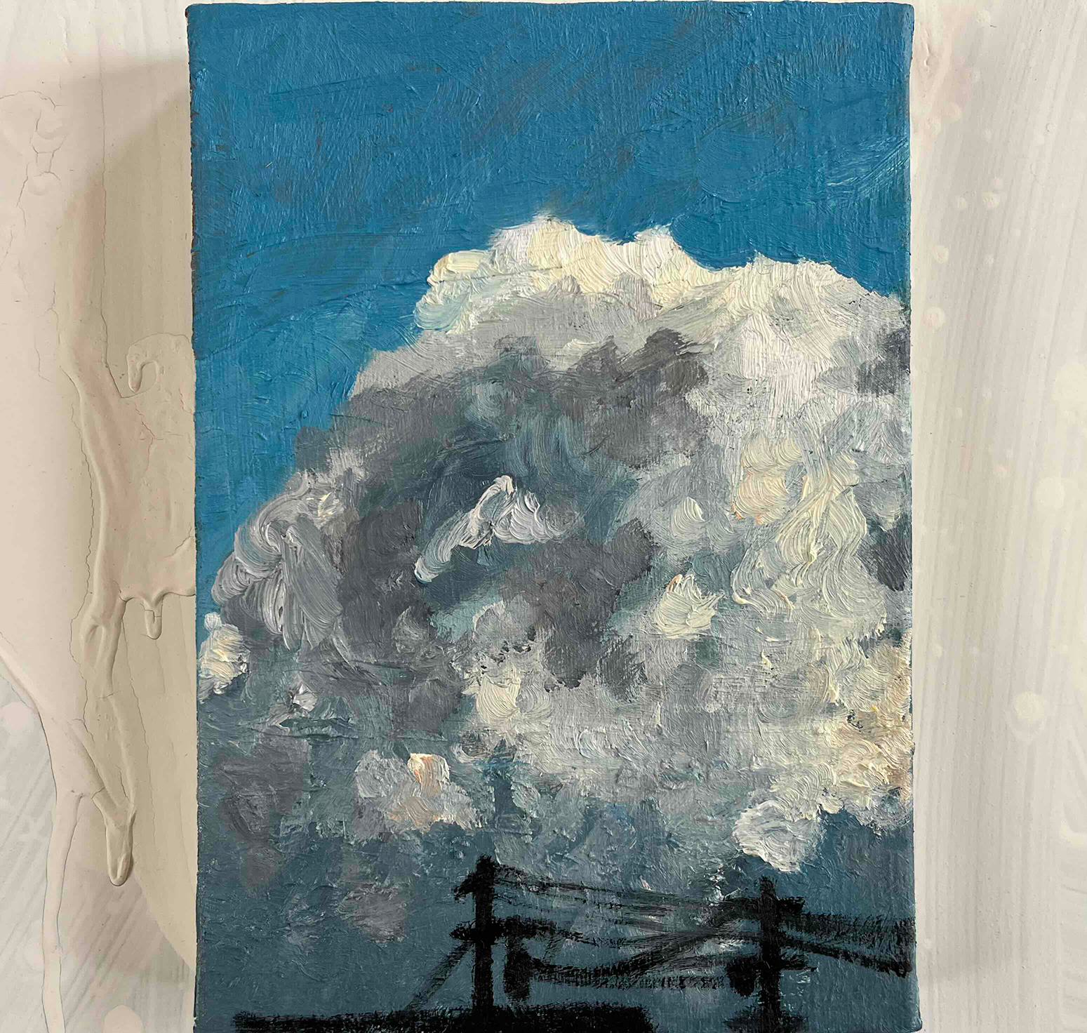 原画 油彩「近所の風景 20266」絵画・サムホールサイズ （16×23