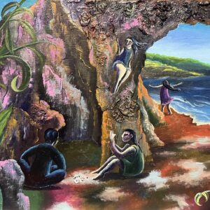 Uncategorized 海人 入り江にて インテリア絵画 アート