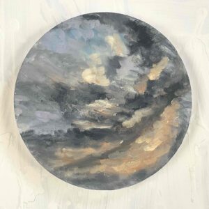 絵画 のおすすめ作品・人気作家 空　風景　油彩　円形 油彩・原画 『空　20265』絵画 直径30cm 丸形キャンバス インテリア絵画 アート