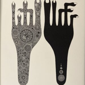 ペン画 ドローイングのおすすめ作品・人気作家 人足ペン模様 今に立つ インテリア絵画 アート