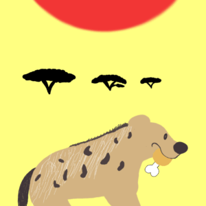デジタルイラスト のおすすめ作品・人気作家 動物 自然 かわいい デジタルアート ハイエナ a jovial hyena インテリア絵画 アート