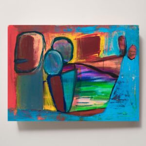 アクリル画 のおすすめ作品・人気作家 アクリル 抽象画 水彩画 赤 ブラウン モダンアート 現代アート 青 長い旅の準備 ーPreparing for a Long Journeyー インテリア絵画 アート