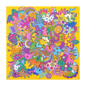 アクリル画 のおすすめ作品・人気作家 花 黄色 カラフル みんなで光合成 インテリア絵画 アート