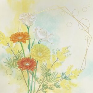 日本画 のおすすめ作品・人気作家 植物 自然 花 黄色 春 春の陽を浴びて インテリア絵画 アート