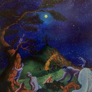 Uncategorized 夜空月松人 孤高の月 インテリア絵画 アート
