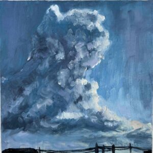 絵画 のおすすめ作品・人気作家 積乱雲 原画・油彩「積乱雲」アート　絵画 S3（27㎝角）　キャンバス インテリア絵画 アート