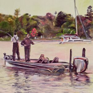 油絵 のおすすめ作品・人気作家 人物ボート釣り自然 Anglers インテリア絵画 アート