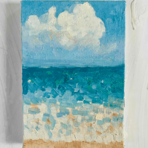 絵画 のおすすめ作品・人気作家 海　油彩 原画　油彩「朝の海　20266」絵画・サムホールサイズ （16×23㎝）アート・キャンバス インテリア絵画 アート
