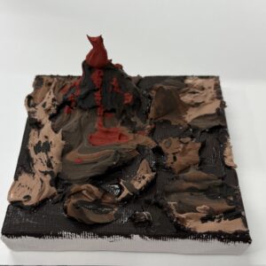彫刻 レリーフ 立体アート のおすすめ作品・人気作家 立体 アクリル画 ミニサイズ 火山 インテリア絵画 アート