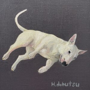 油絵 のおすすめ作品・人気作家 ブルテリア犬動物油絵 ブルテリア インテリア絵画 アート