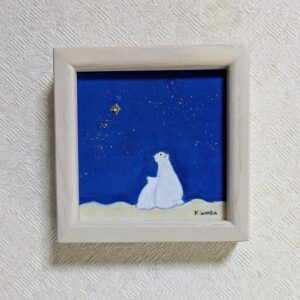 日本画 のおすすめ作品・人気作家 アートのある暮らし mineral シロクマ青 パワーストーン 北極星 日本画 鉱物 ポラリス① インテリア絵画 アート