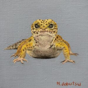 油絵 のおすすめ作品・人気作家 レオパードゲッコーヒョウモントカゲモドキトカゲ油絵 レオパードゲッコー インテリア絵画 アート