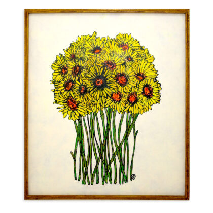 アクリル画 のおすすめ作品・人気作家 抽象画 花 アクリル画 インテリア オレンジ カラフル Yellow Gerbera#02【原画】No.304 インテリア絵画 アート