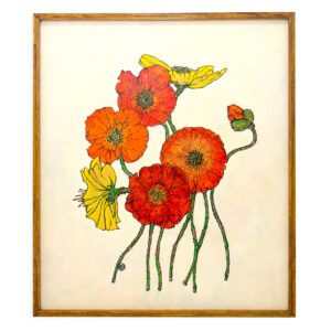 アクリル画 のおすすめ作品・人気作家 イラスト 花 可愛い インテリア カラフル Seven Poppies【原画】No.303 インテリア絵画 アート