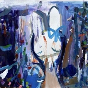 アクリル画 のおすすめ作品・人気作家 うさぎ ハート リボン ワンピース 寒色 No title インテリア絵画 アート