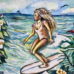 イラスト のおすすめ作品・人気作家 海 花 サーフィン 夏 空 Let’s Surf インテリア絵画 アート