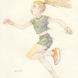 絵画 のおすすめ作品・人気作家 人物 色鉛筆 走る インテリア絵画 アート