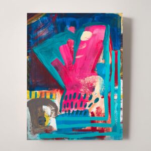 アクリル画 のおすすめ作品・人気作家 アクリル ピンク 抽象画 水彩画 緑 カラフル ブラウン モダンアート 現代アート 軽快なおしゃべり ーLively Chatterー インテリア絵画 アート