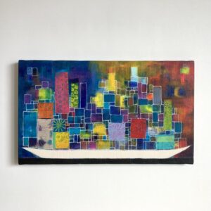 アクリル画 のおすすめ作品・人気作家 抽象画 カラフル 船 宝船 14 インテリア絵画 アート