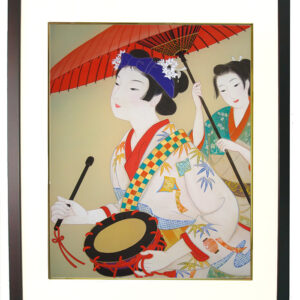 絵画 のおすすめ作品・人気作家 絹本 美人画 日本画 七夕行事 小町踊り 佃喜翔 小町踊り インテリア絵画 アート