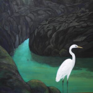日本画 のおすすめ作品・人気作家 風景画鳥白鷺川静寂リラックス 静寂 インテリア絵画 アート