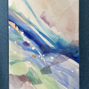 日本画 のおすすめ作品・人気作家 日本画 箔 青 風 青い風　3 インテリア絵画 アート