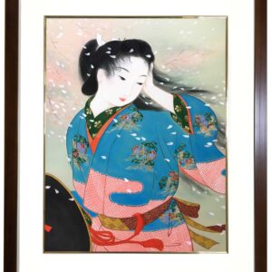 絵画 のおすすめ作品・人気作家 絹本 美人画 日本画 江戸時代初期 遊女 物見遊山 花見 花嵐-はなあらし インテリア絵画 アート