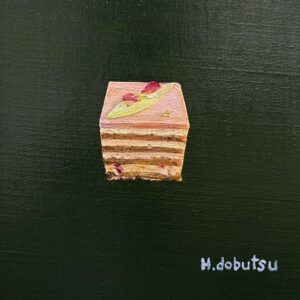 油絵 のおすすめ作品・人気作家 油絵ケーキ バラと紅茶のバタークリームケーキ インテリア絵画 アート