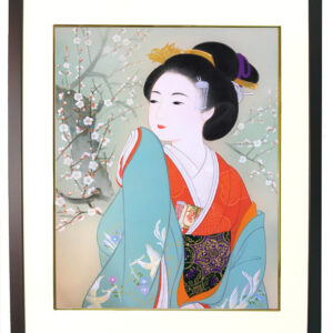 絵画 のおすすめ作品・人気作家 絹本 美人画 日本画 京美人 江戸時代 宮廷官女 梅園 白梅-はくばい インテリア絵画 アート