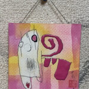 絵画 のおすすめ作品・人気作家 小物　アート　生きものたち　井川誠一　art ピンクの花の子07号 インテリア絵画 アート