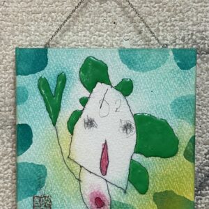 抽象画 のおすすめ作品・人気作家 井川誠一　小物　小品　アート　art 生きものたち 緑の花の子62号 インテリア絵画 アート