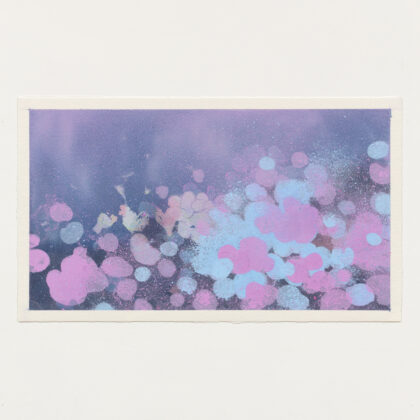 水彩画 のおすすめ作品・人気作家 ピンク 抽象画 花 ファンタジー 紫 青 Flowers in Twilight インテリア絵画 アート