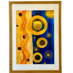 絵画 のおすすめ作品・人気作家 抽象画　モダン　ブラウン　インテリアアート　ブルー　 光と静寂の対話 インテリア絵画 アート