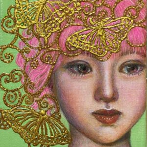 絵画 のおすすめ作品・人気作家 女性 ゴールド バタフライ 女の子 蝶 金 Taffy Pink インテリア絵画 アート