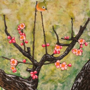 日本画 のおすすめ作品・人気作家 日本画 空間 時間 ゆとり 梅と遊ぶ小鳥 インテリア絵画 アート