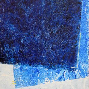 油絵 のおすすめ作品・人気作家 抽象 凹凸 点 線 青 黄色 青衣を重ねて インテリア絵画 アート
