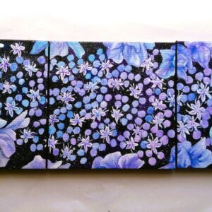 アクリル画 のおすすめ作品・人気作家 花 雨 つぼみ アジサイ 梅雨 紫 青 アジサイ インテリア絵画 アート