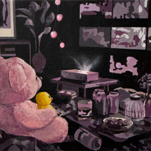アクリル画 のおすすめ作品・人気作家 ピンク art あひる くま アヒル 絵画 まどろみ インテリア絵画 アート