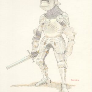 絵画 のおすすめ作品・人気作家 人物 色鉛筆 折れた剣を持つ騎士 インテリア絵画 アート