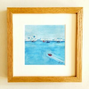 水彩画 のおすすめ作品・人気作家 海,青,ブルー,水彩,風景画 「港町」 インテリア絵画 アート