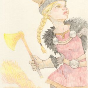 絵画 のおすすめ作品・人気作家 人物 色鉛筆 斧 インテリア絵画 アート