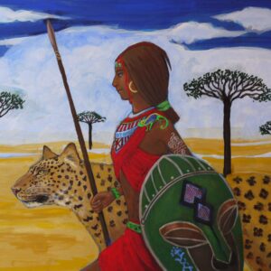 油絵 のおすすめ作品・人気作家 アフリカ砂漠風景画動物かっこいいすてき空肖像戦士 アフリカの夢 インテリア絵画 アート