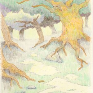 絵画 のおすすめ作品・人気作家 森 色鉛筆 森の入口 インテリア絵画 アート