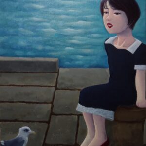 油絵 のおすすめ作品・人気作家 現代アート，ポップアート，油彩画，女の子，赤い靴，カモメ， 赤い靴履いてた女の子 インテリア絵画 アート