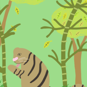 デジタルイラスト のおすすめ作品・人気作家 イラスト 動物 かわいい アート カラフル トラ A solitary tiger インテリア絵画 アート
