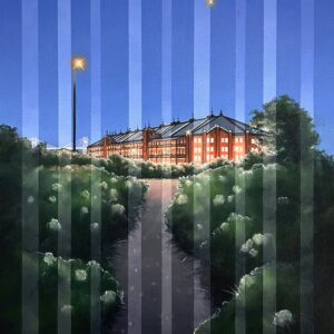 油絵 のおすすめ作品・人気作家 油彩油絵赤レンガ倉庫横浜海 一番星 インテリア絵画 アート