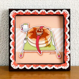 デジタルイラスト のおすすめ作品・人気作家 イラスト かぎ針編み かわいい カラフル スイーツ パンケーキ ポップ 時計 パンケーキ=ウォッチ インテリア絵画 アート